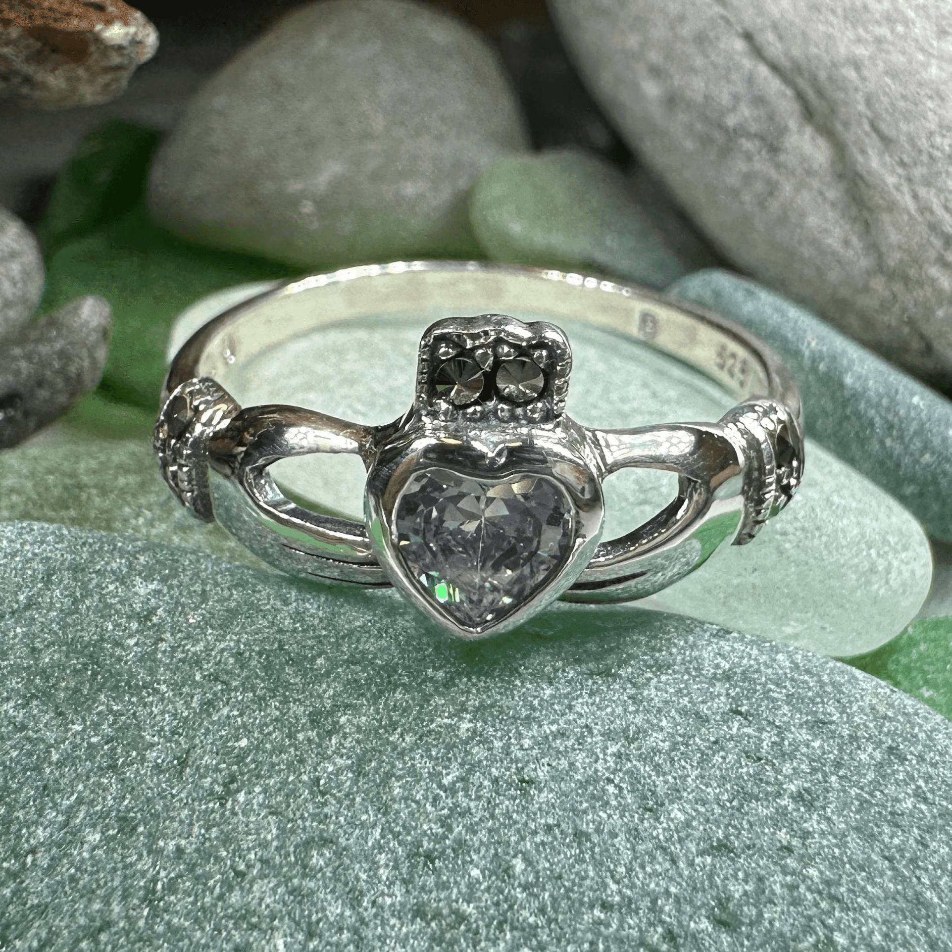 Ree Marcasite Claddagh Ring - 5