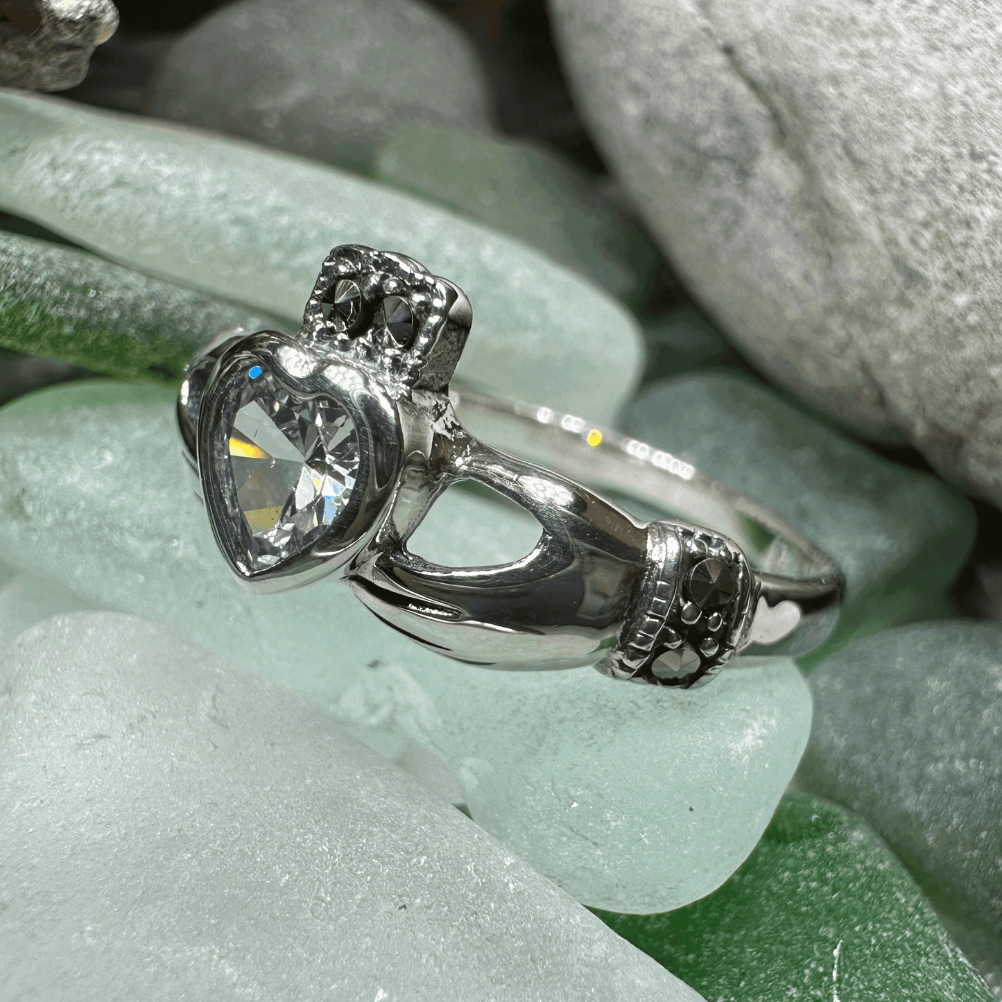 Ree Marcasite Claddagh Ring - 5