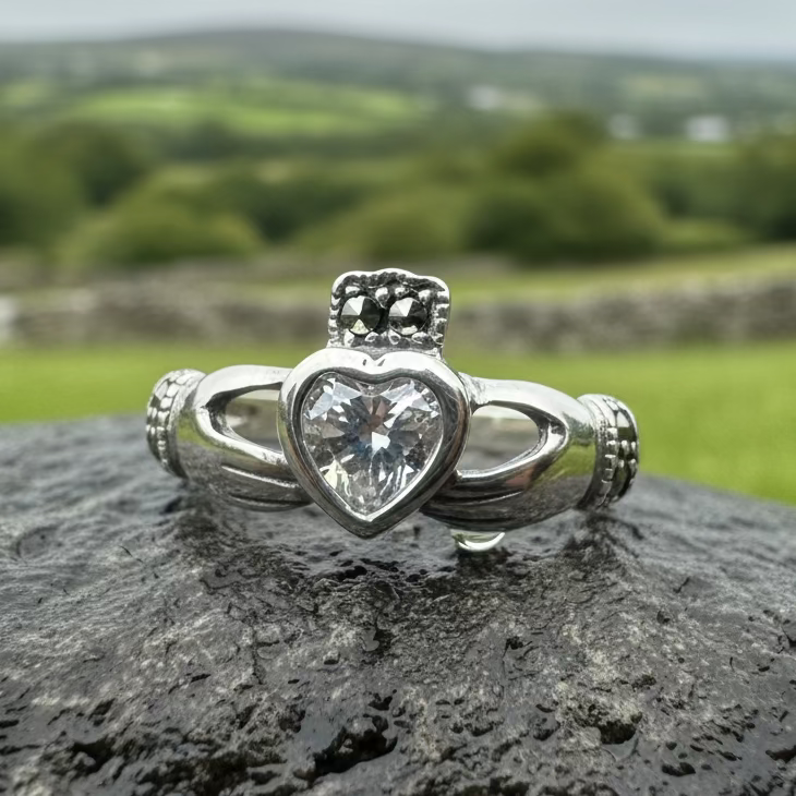 Ree Marcasite Claddagh Ring