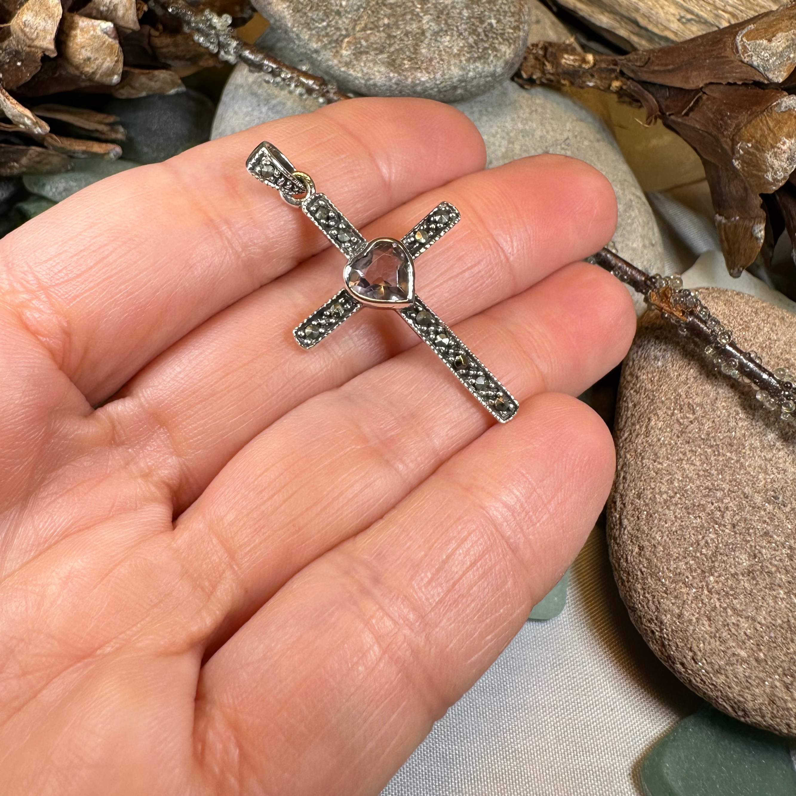 Marcasite  Celtic Cross Necklace