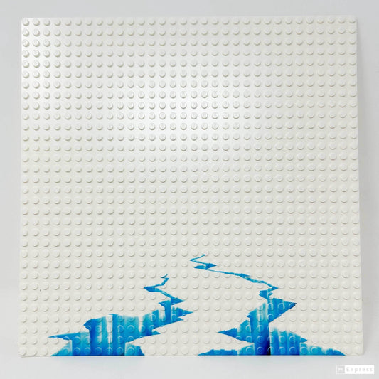 Arctic Cracked Ice / Glacier Baseplate made with LEGO baseplate - B3 Customs - 