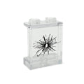 Window with Large Cracked Hole #1 - Custom Printed LEGO 1x2x2 Panel, B3 Customs - 