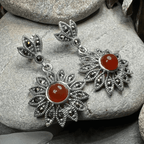 Serene Marcasite Flower Earrings - 