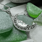 Marcasite Moon Dreamer Necklace - 18