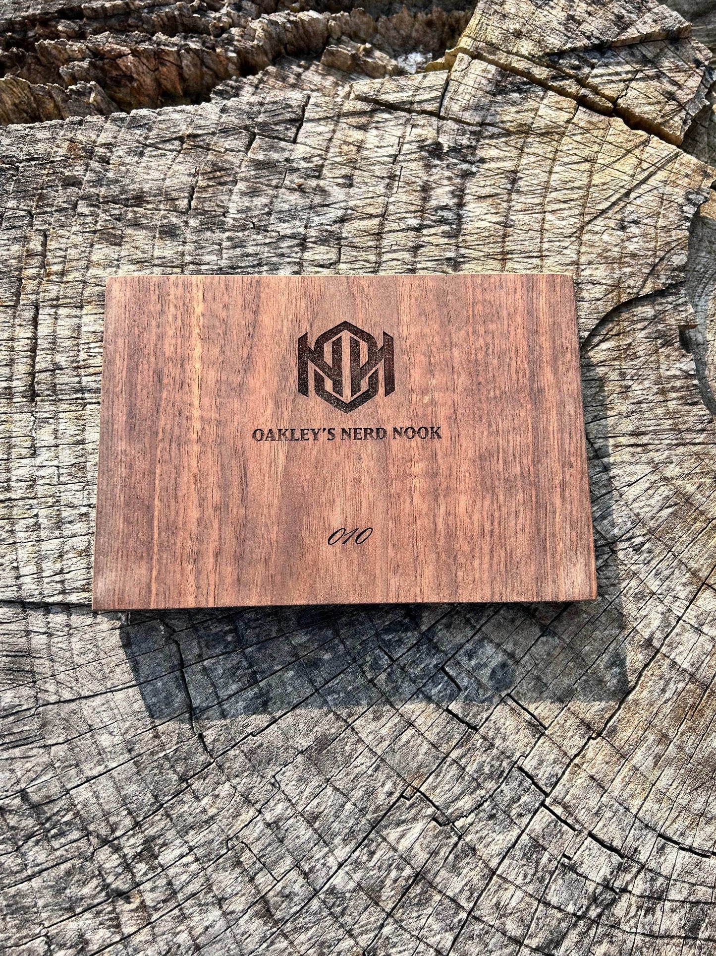 Card Holding Tray/Challenge Coin Display - Walnut