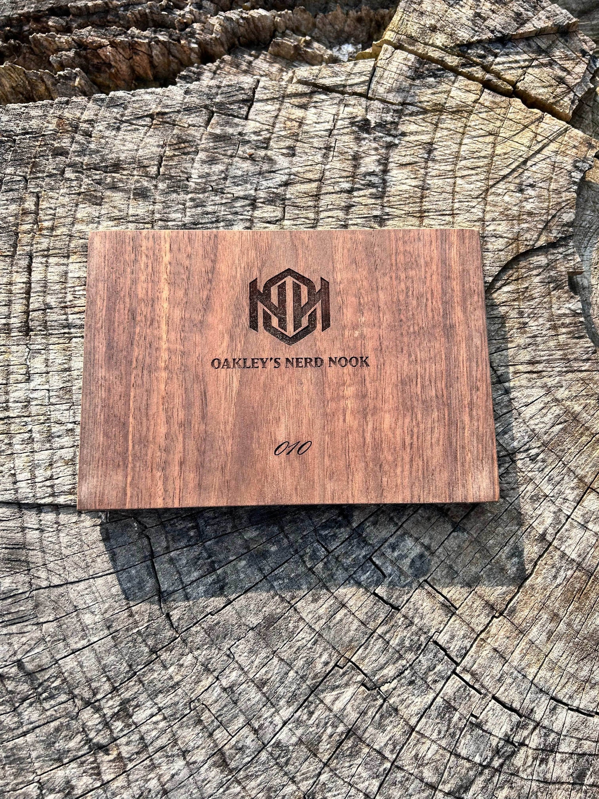 Card Holding Tray/Challenge Coin Display - Walnut