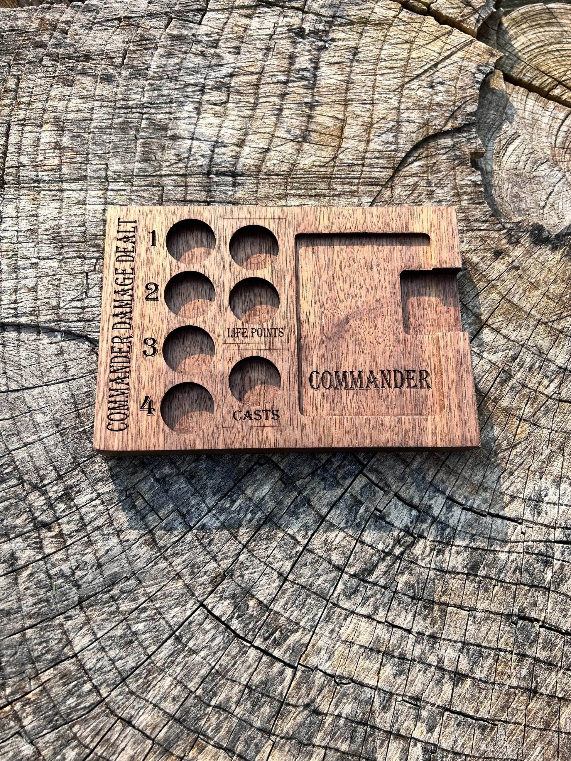 MTG Wooden Commander Station - Walnut