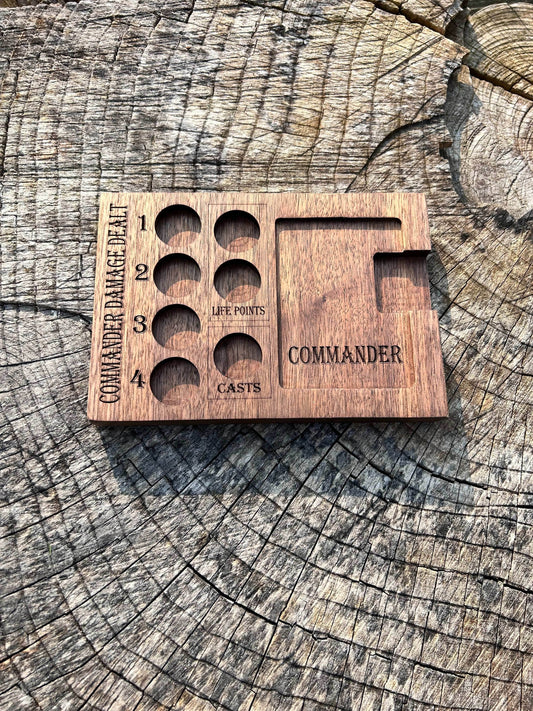 MTG Wooden Commander Station - Walnut