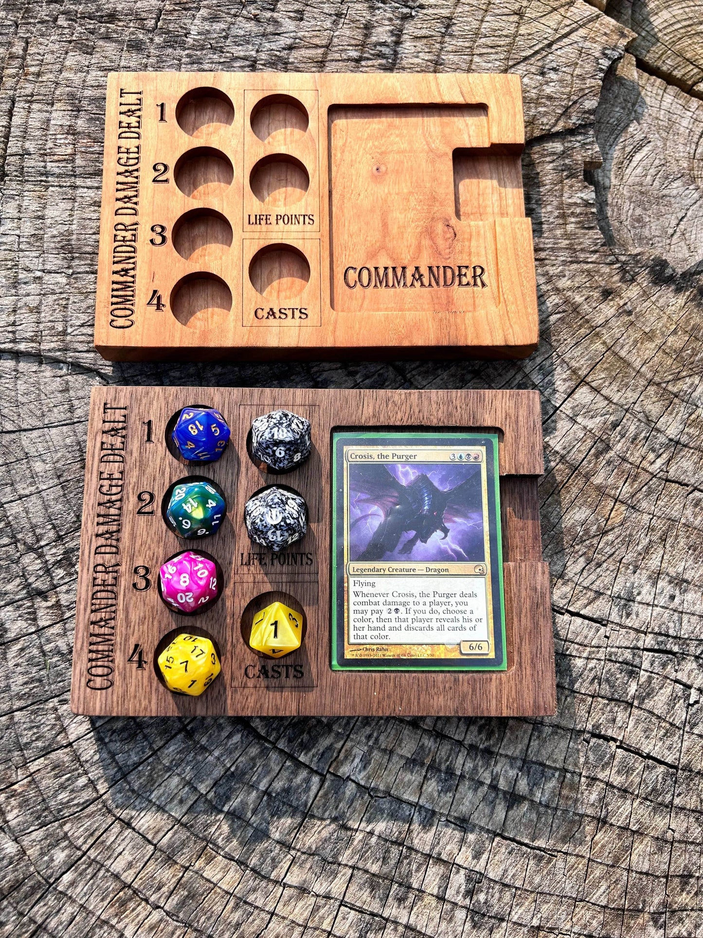 MTG Wooden Commander Station - Walnut