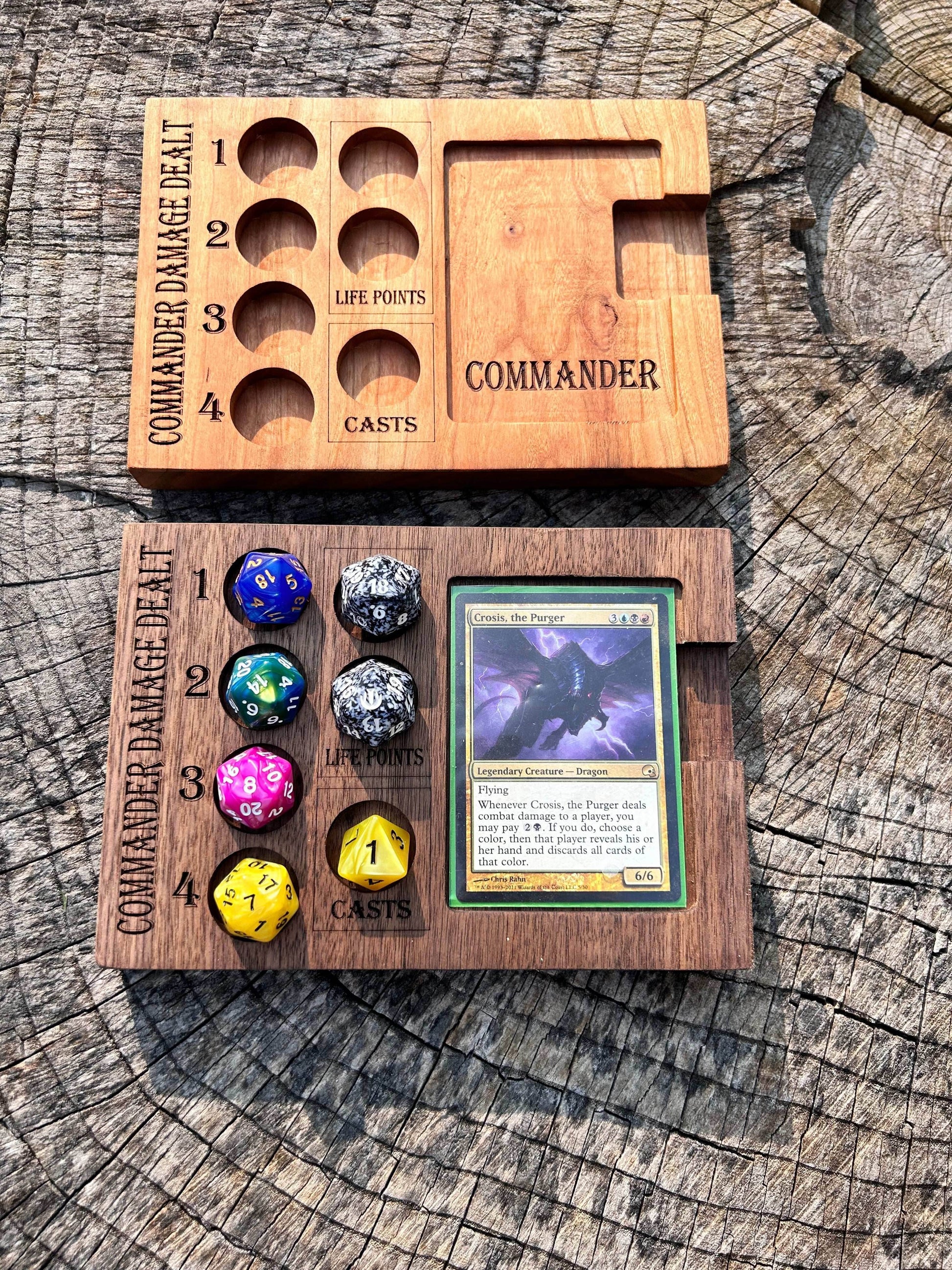 MTG Wooden Commander Station - Walnut