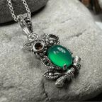 Emerald Aura Owl Necklace - 18