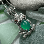 Emerald Aura Owl Necklace - 18