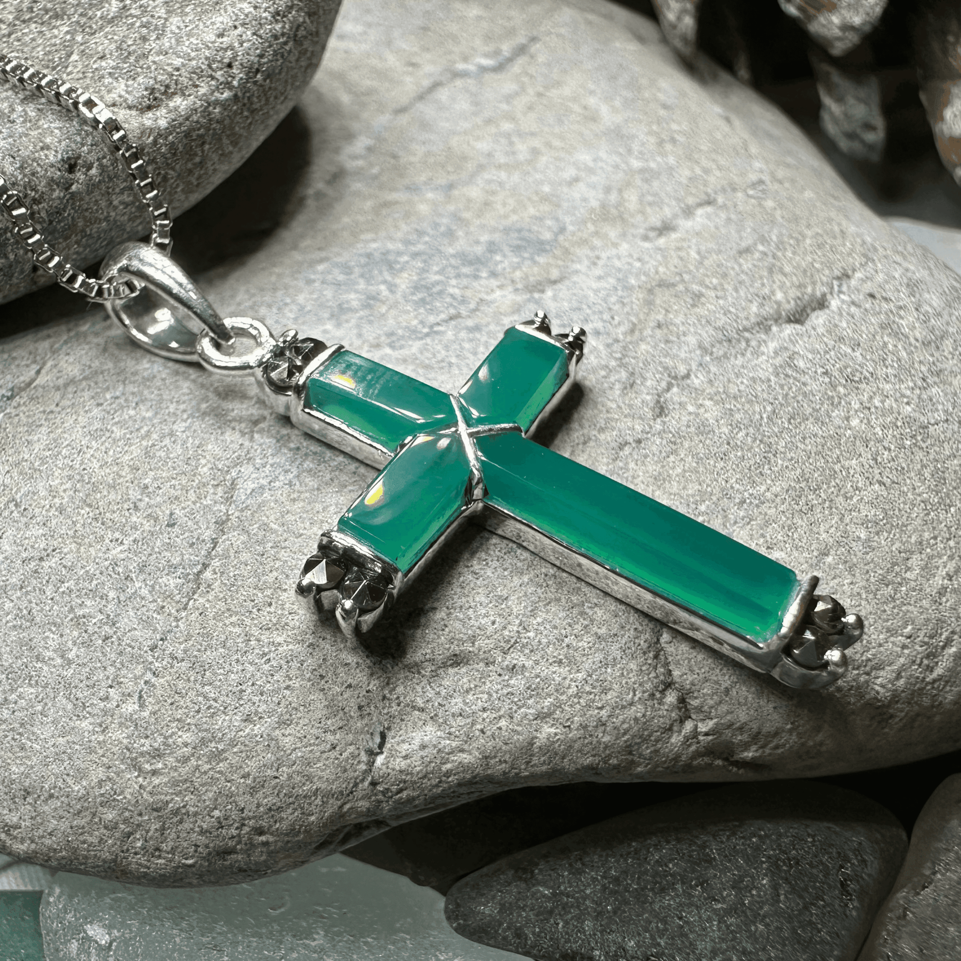 Marcasite Celtic Cross Necklace - 