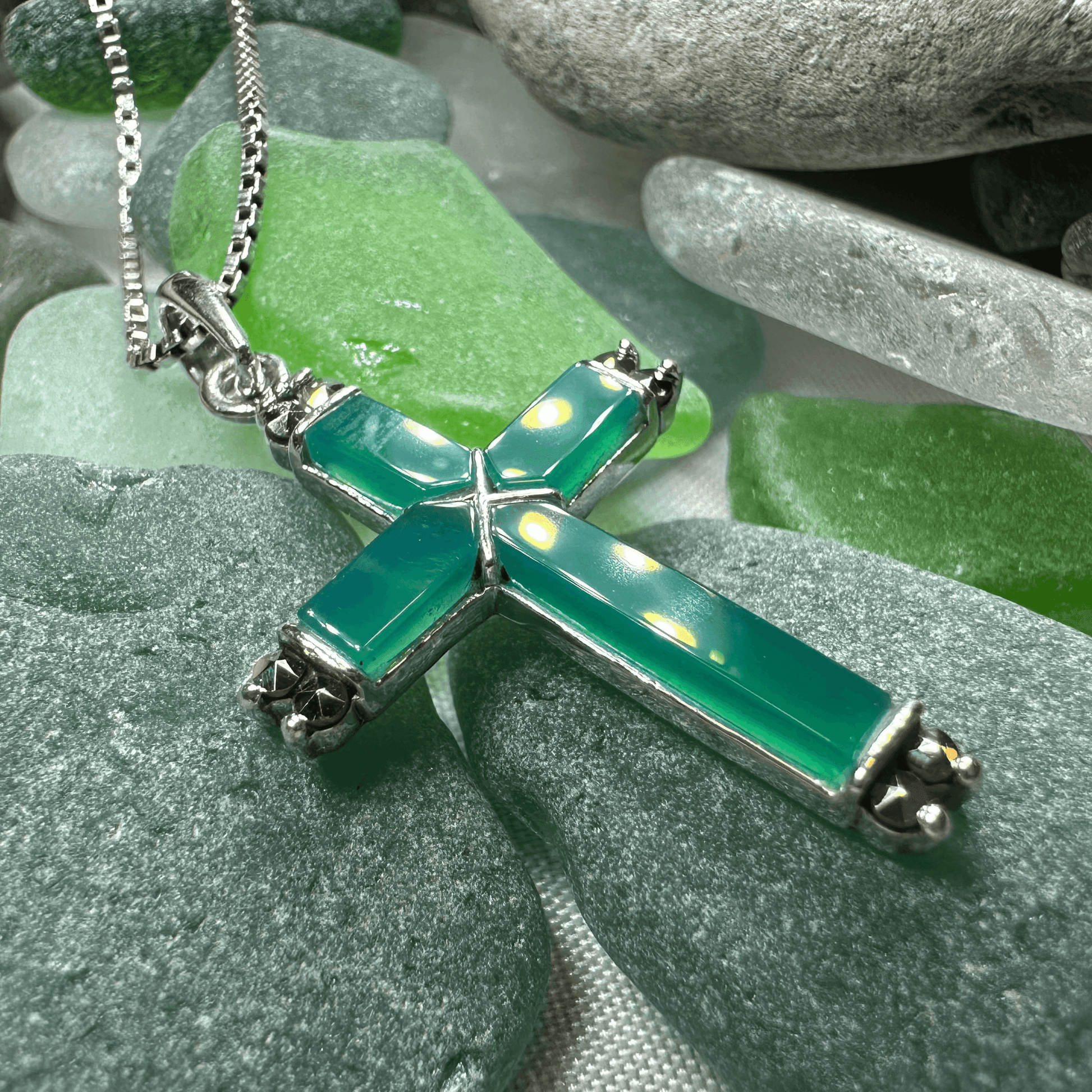 Marcasite Celtic Cross Necklace - 