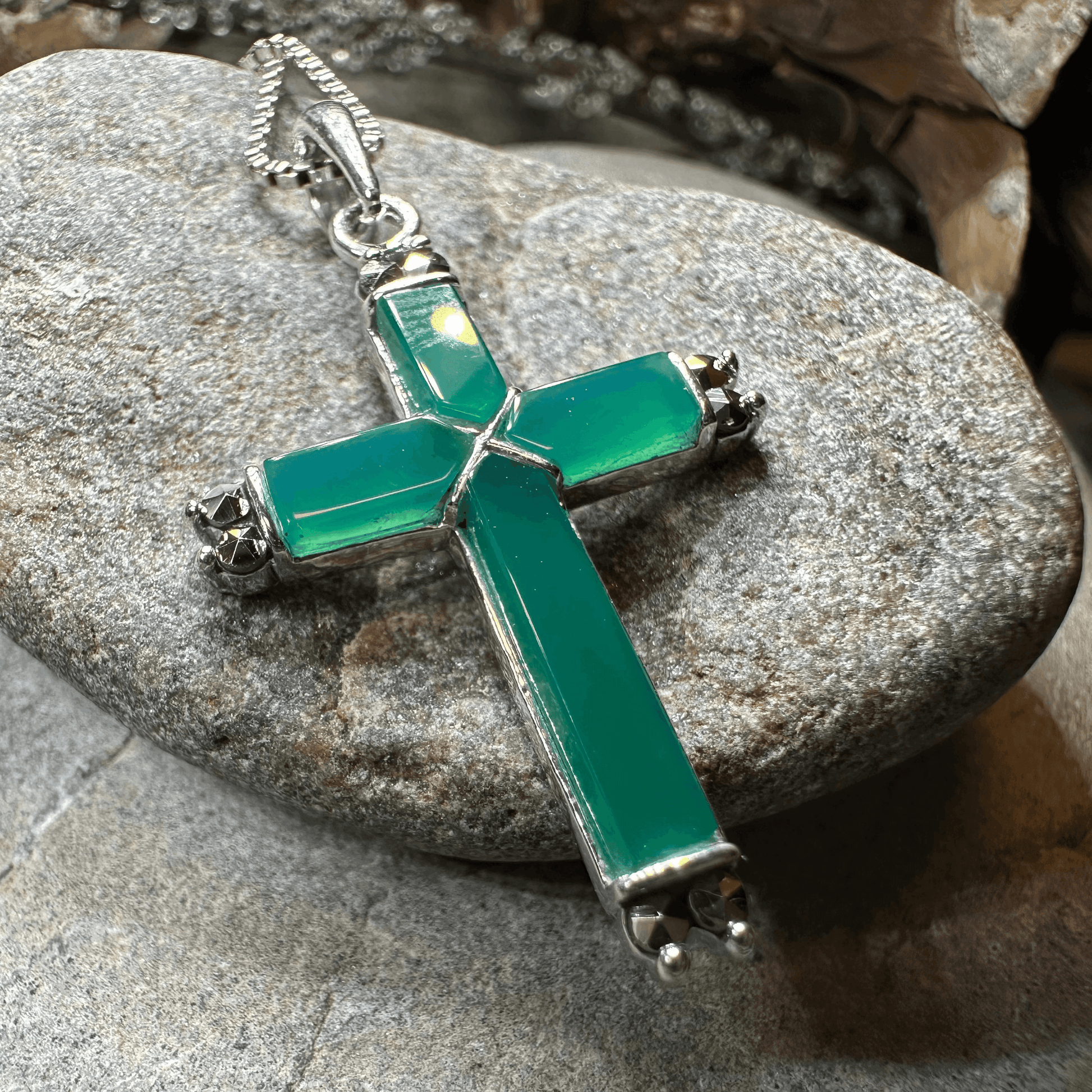 Marcasite Celtic Cross Necklace - 