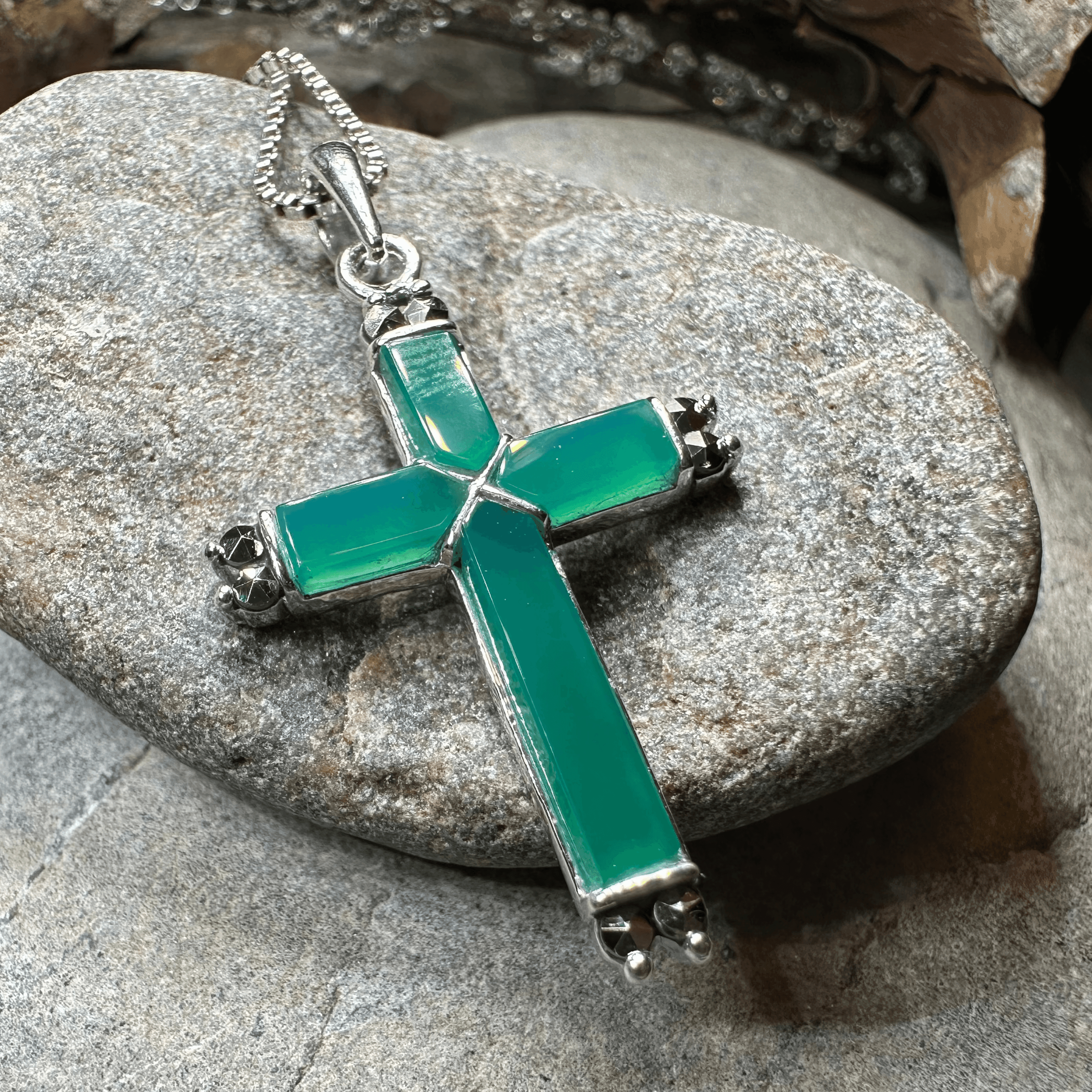 Marcasite Celtic Cross Necklace - 