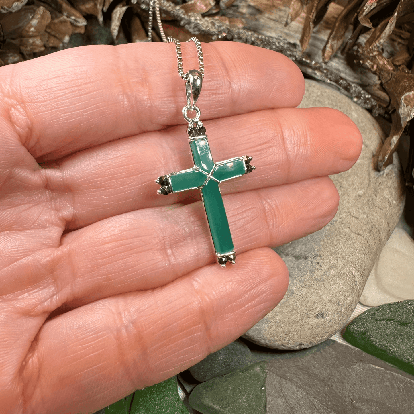 Marcasite Celtic Cross Necklace - 