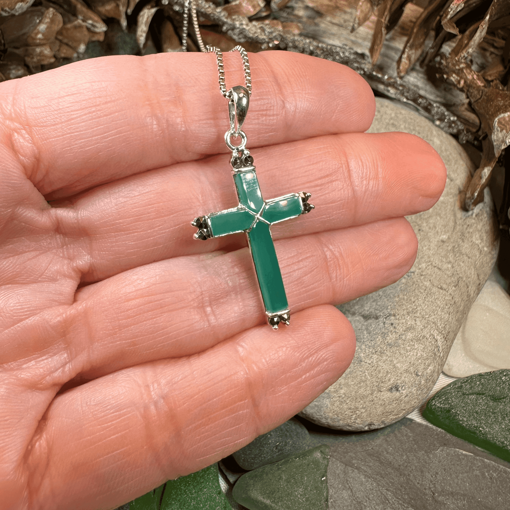 Marcasite Celtic Cross Necklace - 