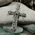 Brenna Marcasite Cross Necklace - 18