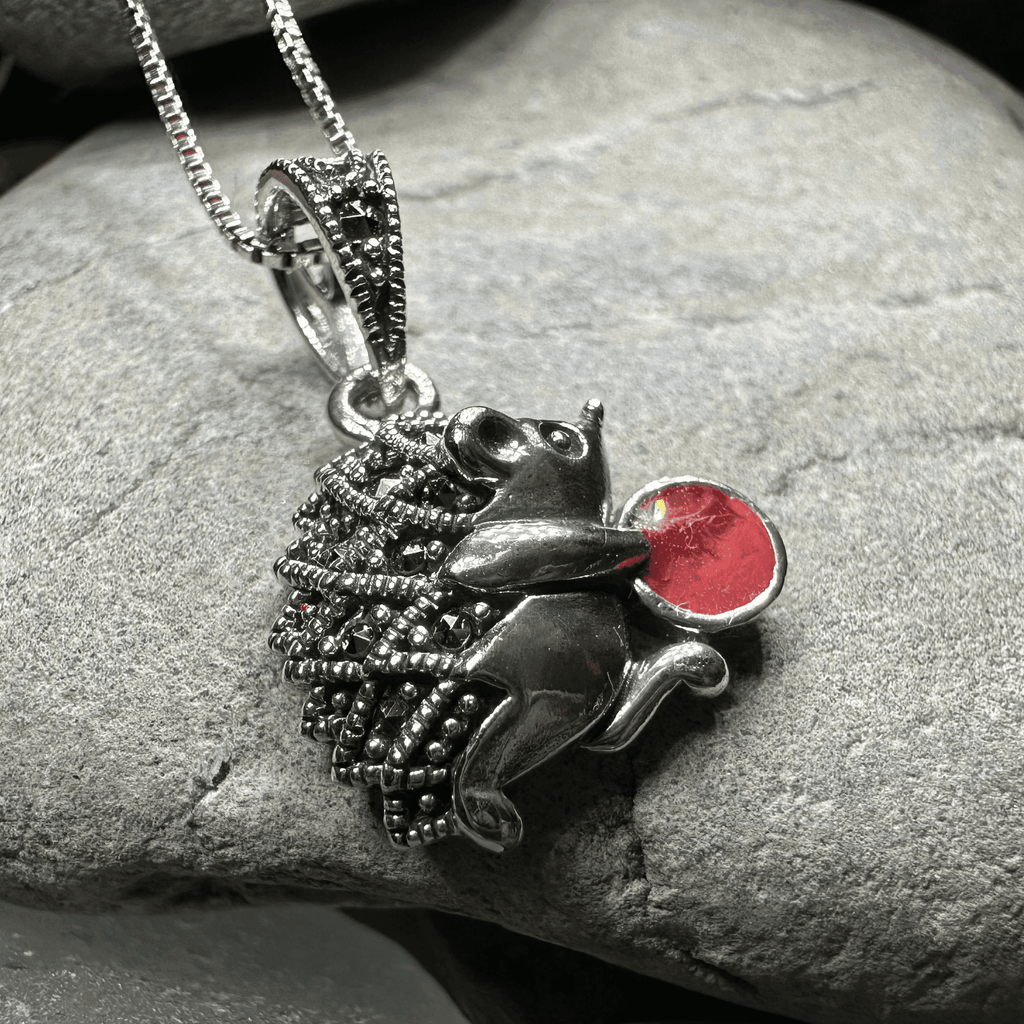 Frolicking Hedgehog Necklace - 
