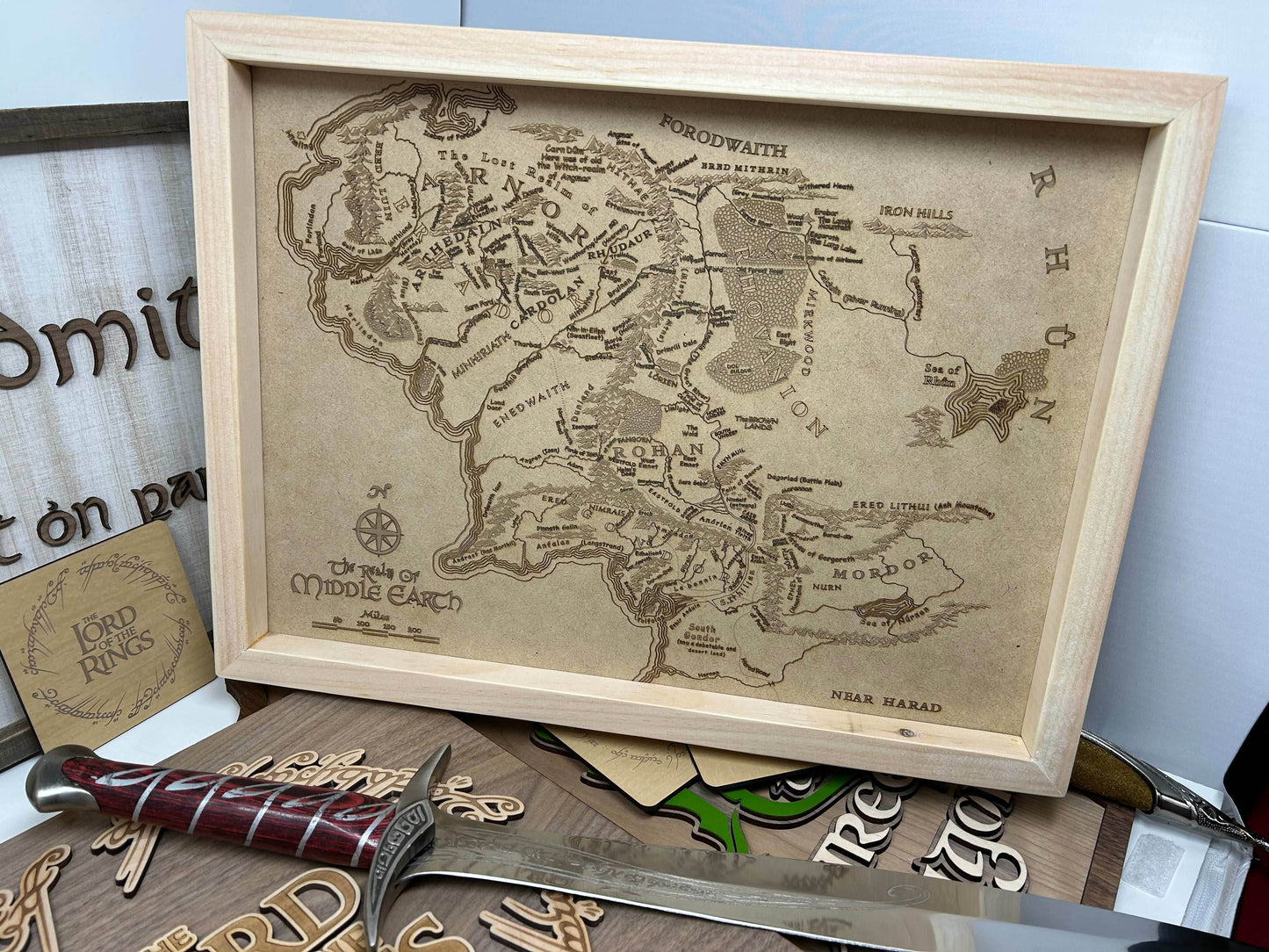 Lord of the Rings Map | Middle Earth - Yes / MDF (Consistent Bare Background)