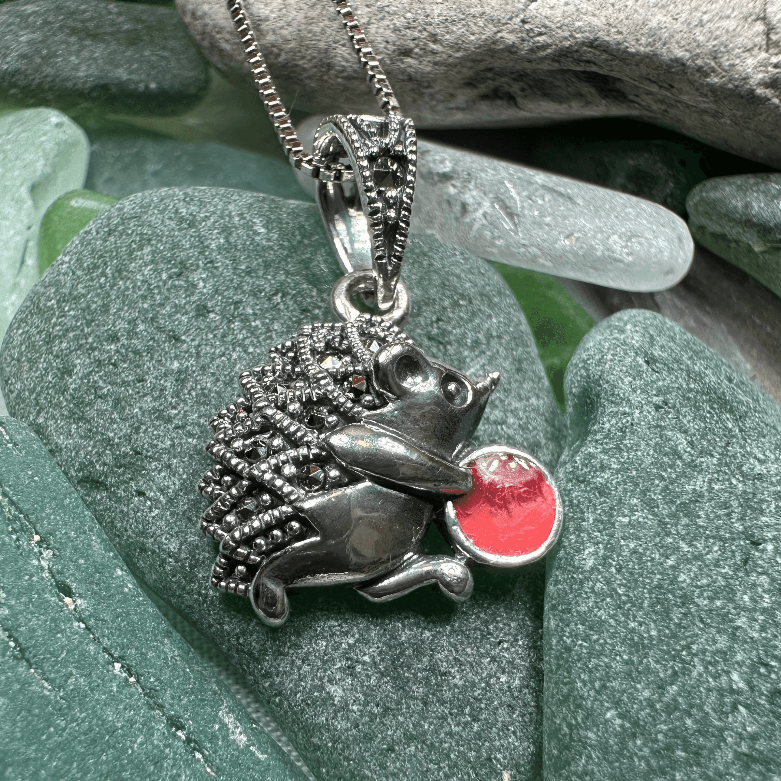 Frolicking Hedgehog Necklace - 