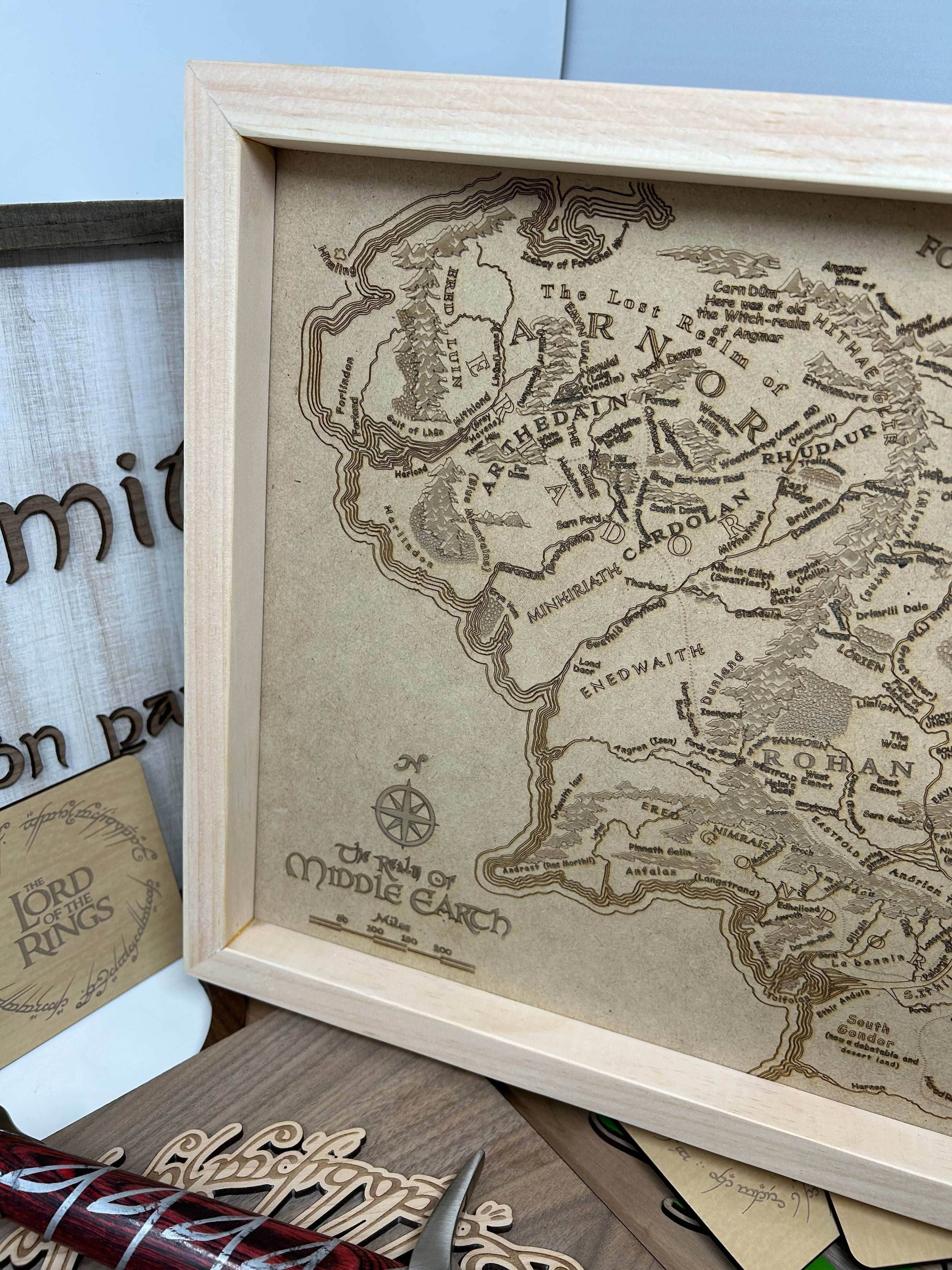 Lord of the Rings Map | Middle Earth - Yes / MDF (Consistent Bare Background)