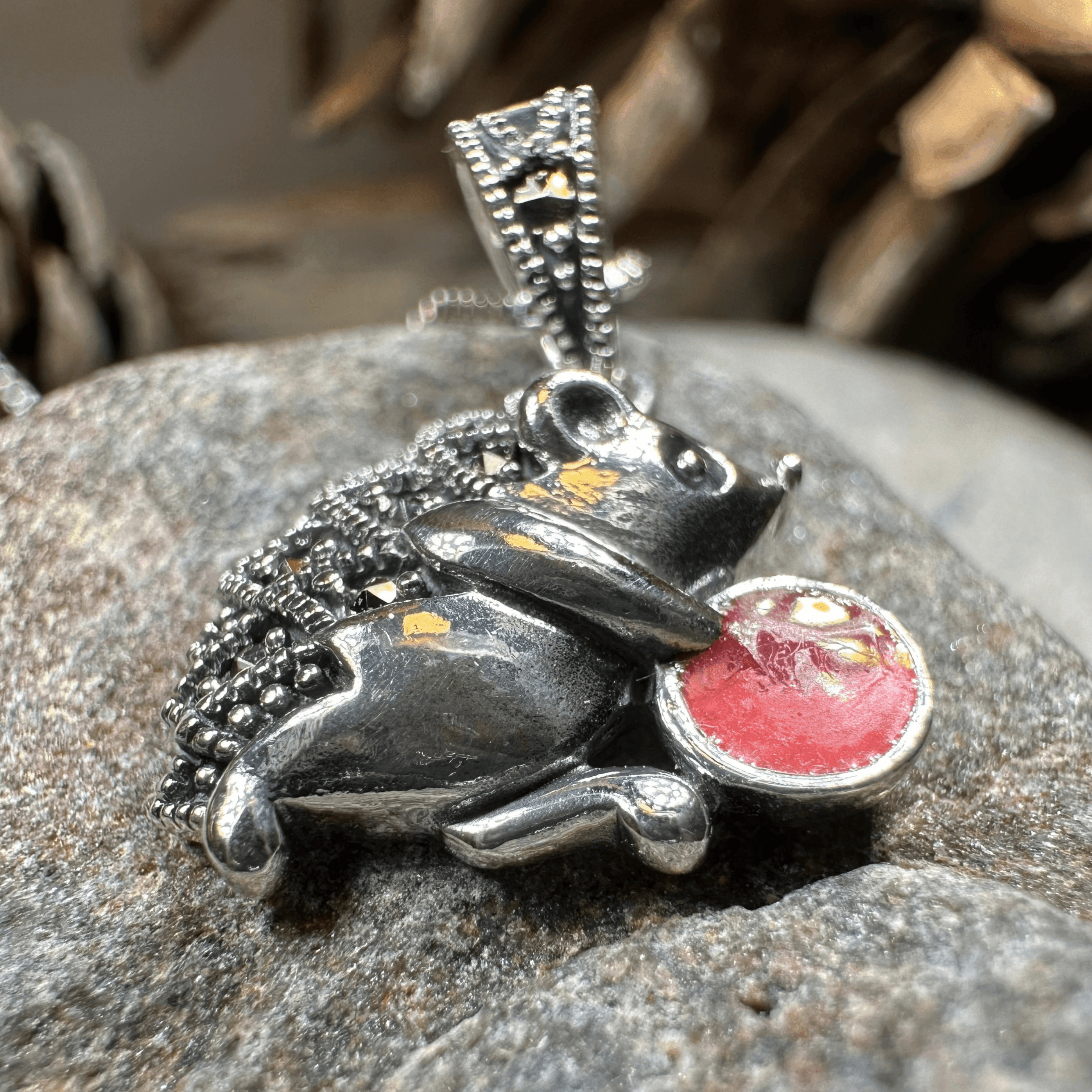 Frolicking Hedgehog Necklace - 
