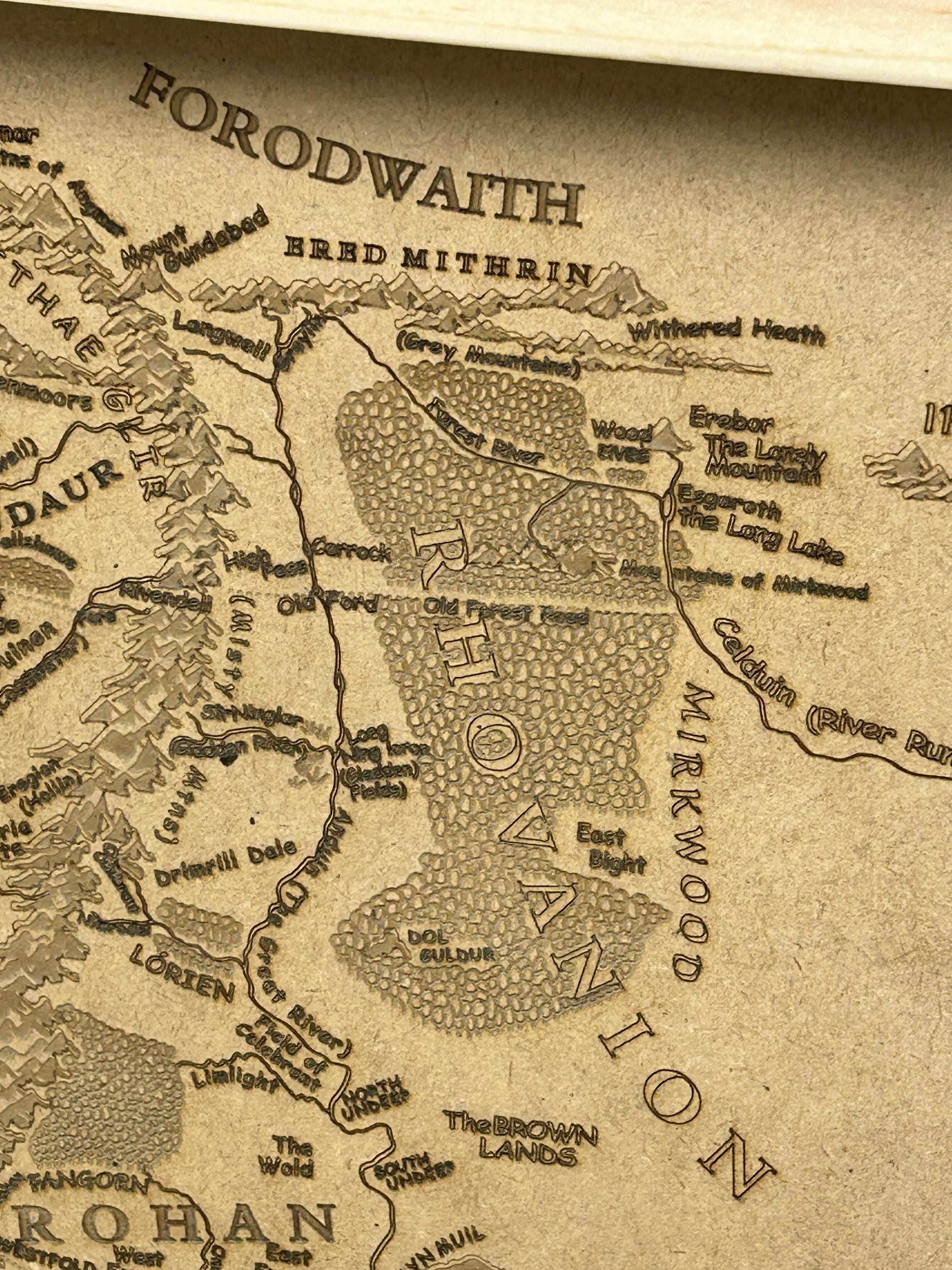 Lord of the Rings Map | Middle Earth - Yes / MDF (Consistent Bare Background)