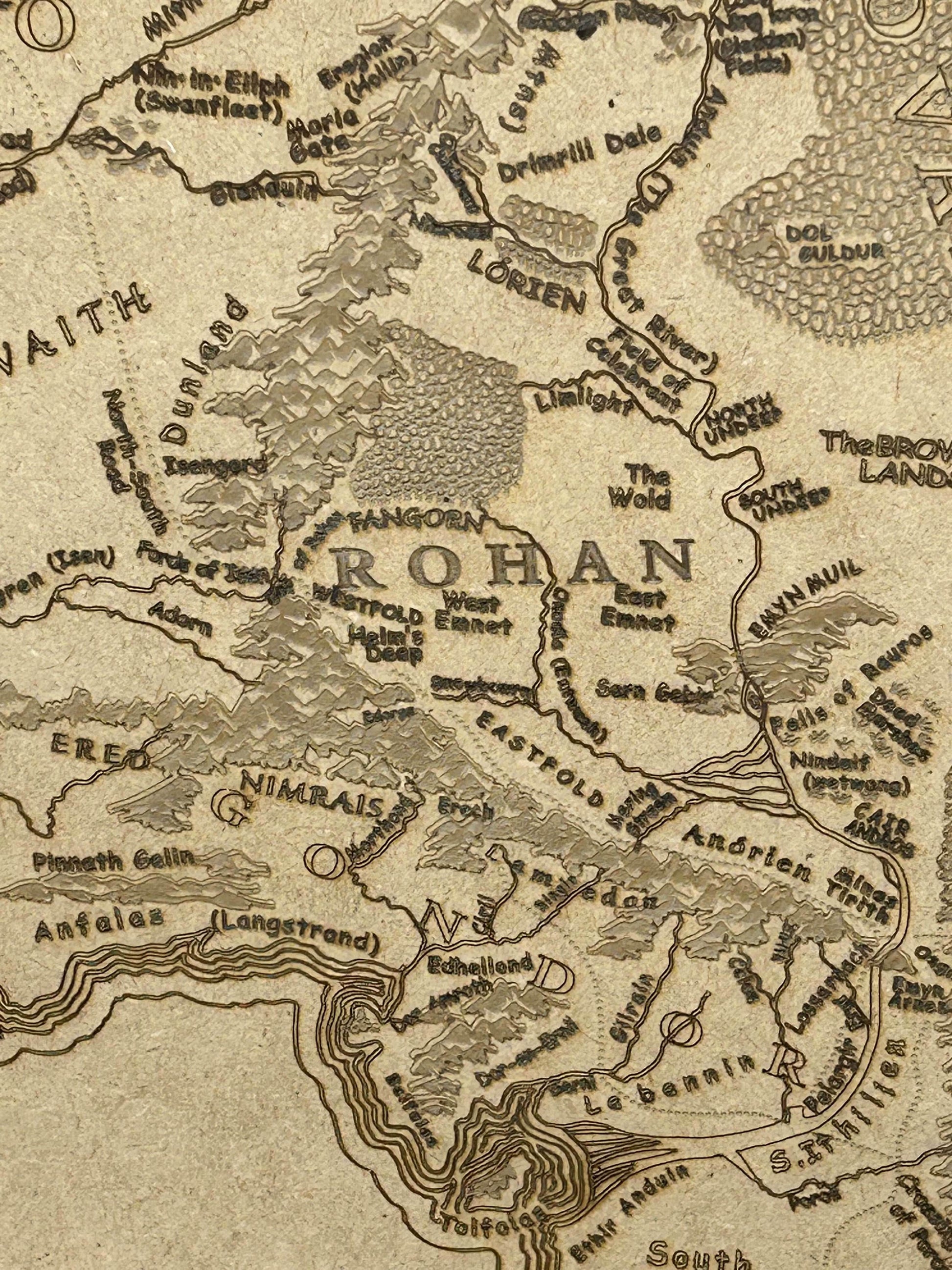 Lord of the Rings Map | Middle Earth - Yes / MDF (Consistent Bare Background)