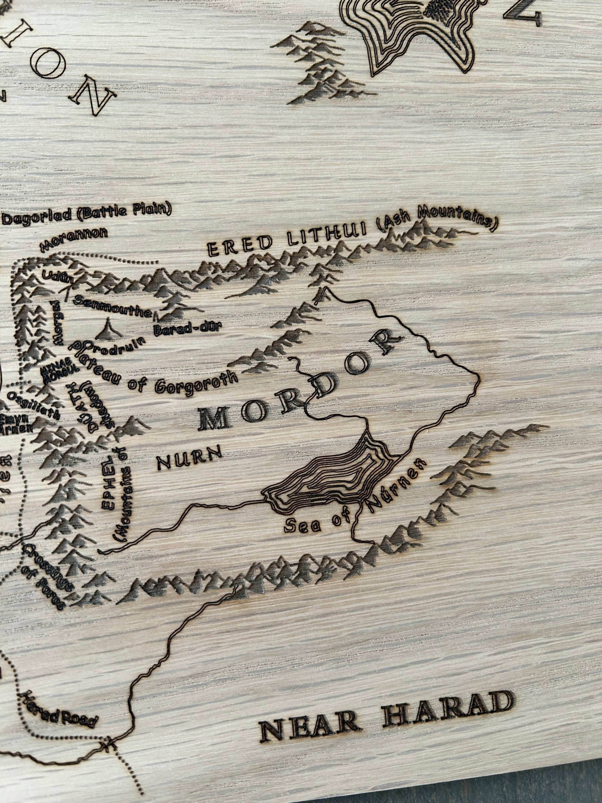 Lord of the Rings Map | Middle Earth - Yes / MDF (Consistent Bare Background)
