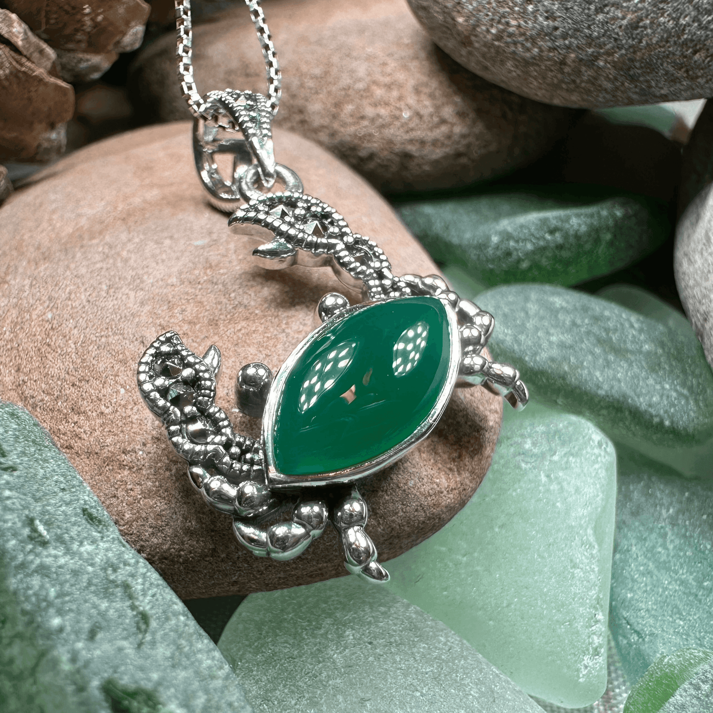 Green Seas Crab Necklace - 18