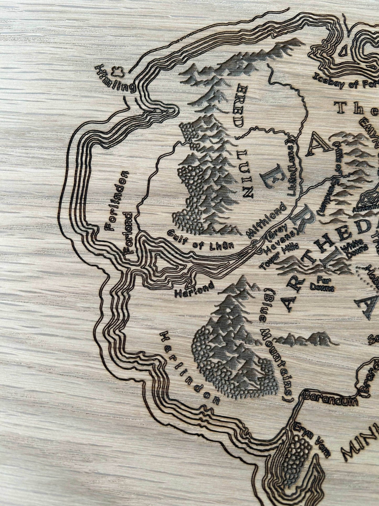 Lord of the Rings Map | Middle Earth - Yes / MDF (Consistent Bare Background)