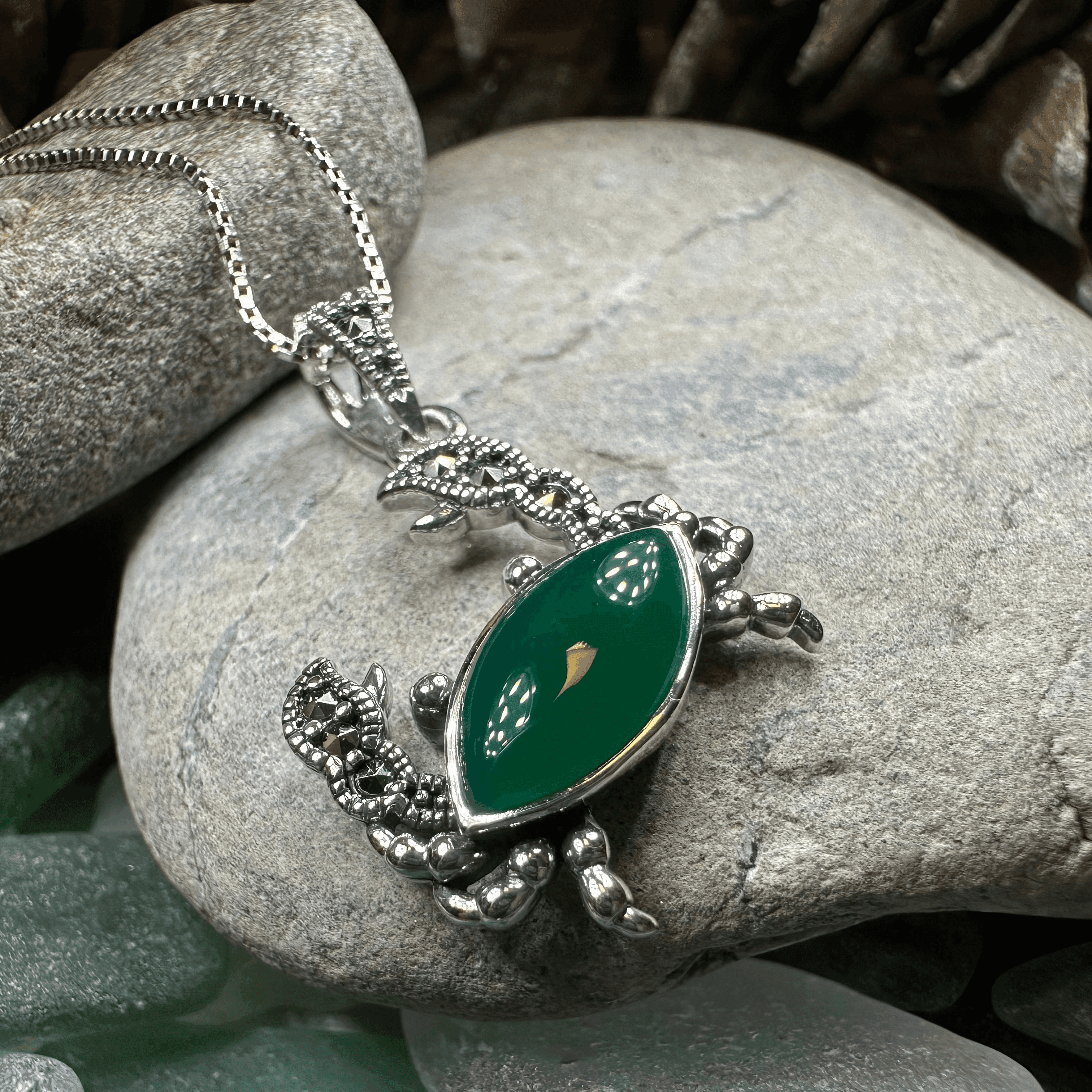 Green Seas Crab Necklace - 18