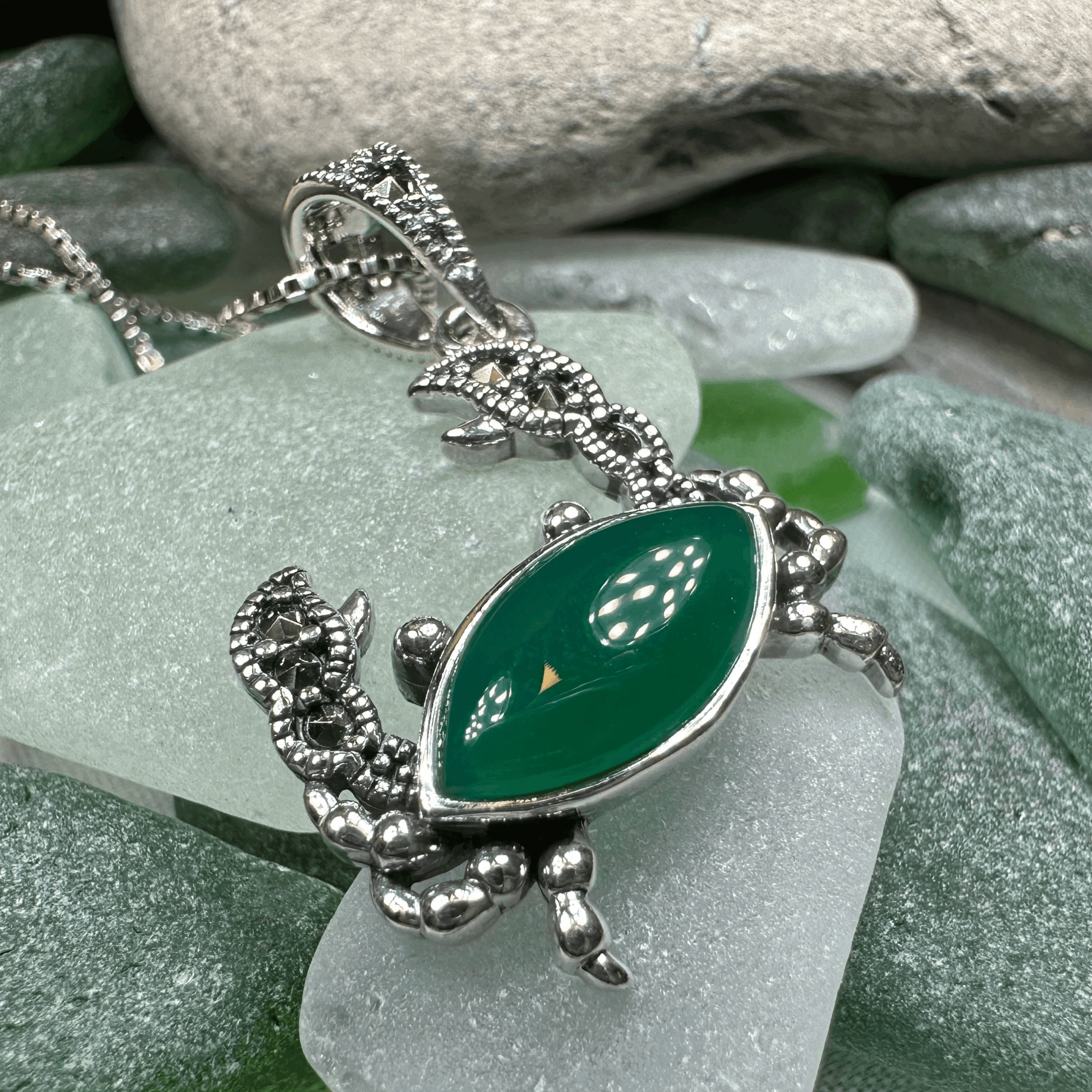 Green Seas Crab Necklace - 18