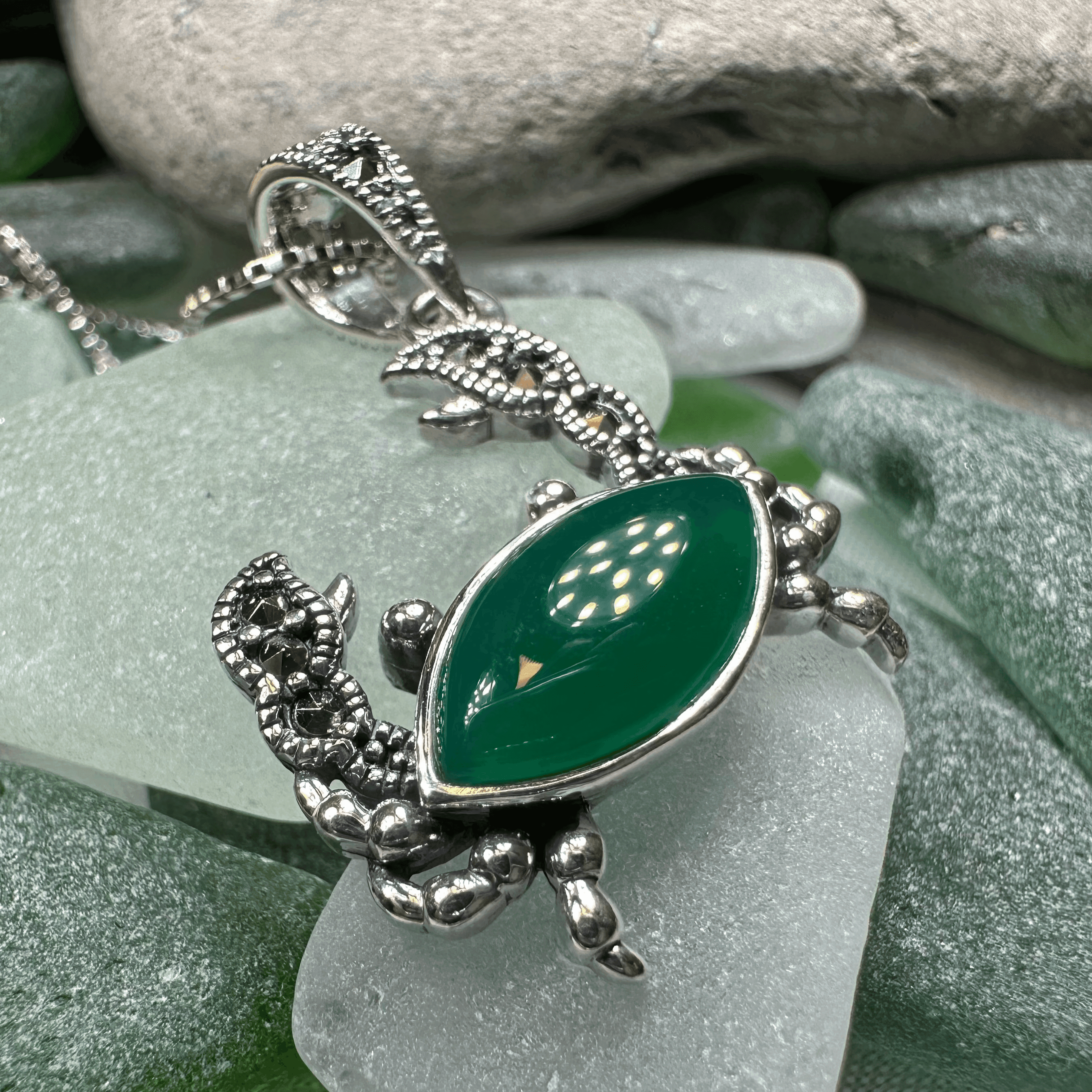 Green Seas Crab Necklace - 18
