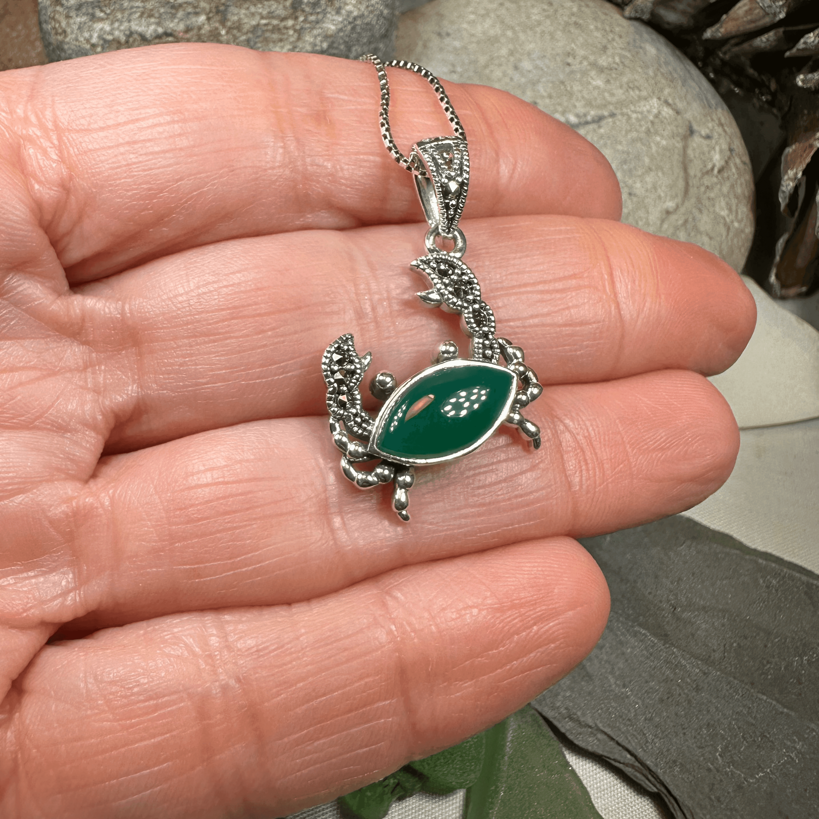 Green Seas Crab Necklace - 18