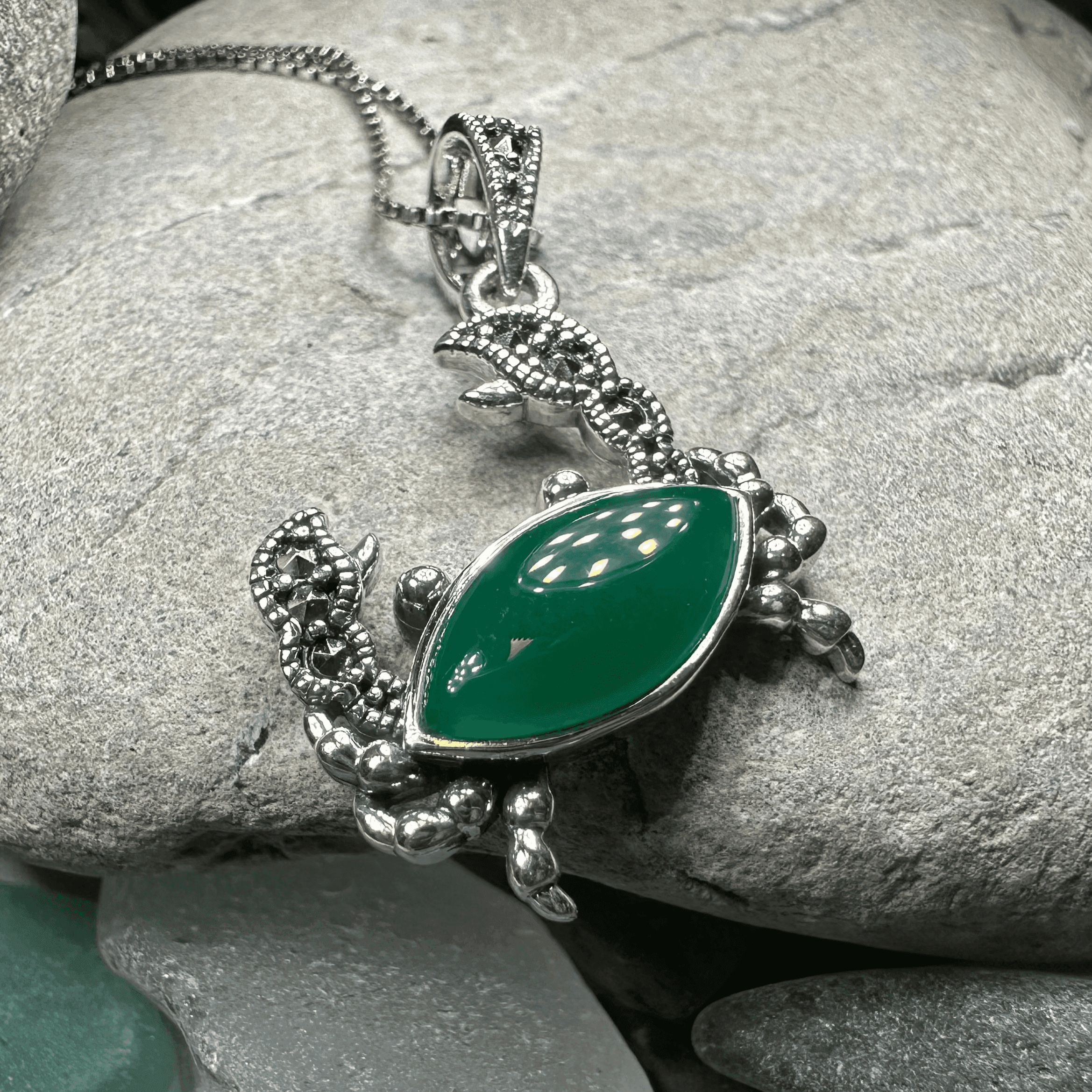 Green Seas Crab Necklace - 18