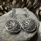 Marcasite Tree of Life Earrings - 