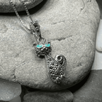 Sophisticated Marcasite Cat Necklace - 18