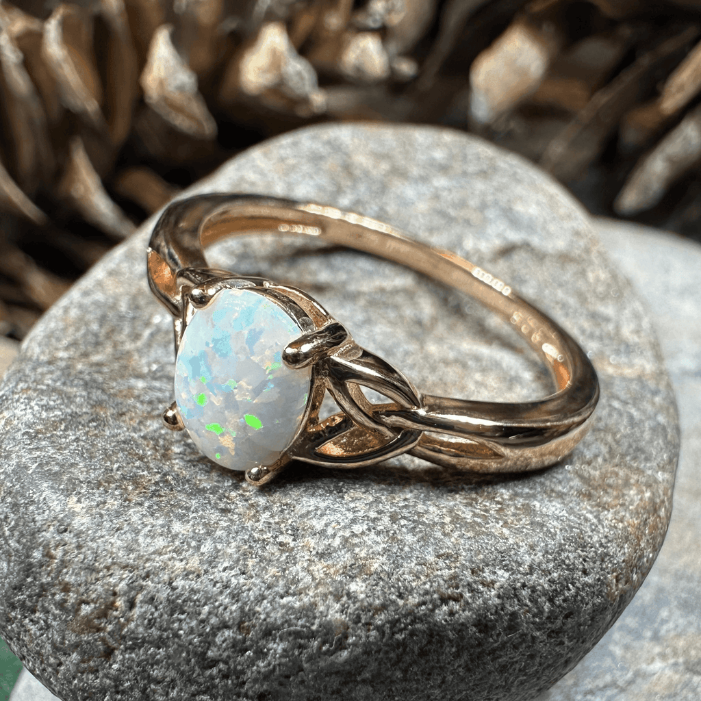Scottish Mist Celtic Ring - 4 / 14k Rose Gold Plated
