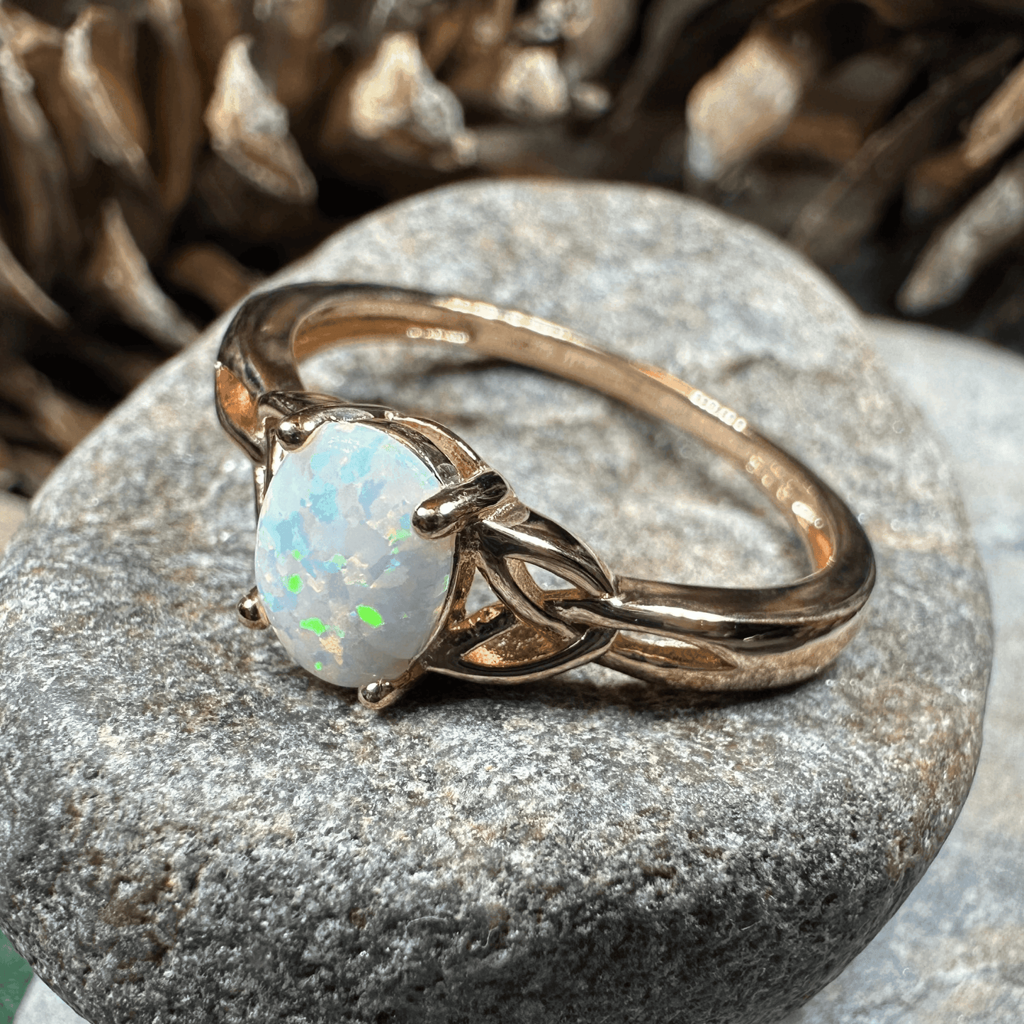 Scottish Mist Celtic Ring - 4 / 14k Rose Gold Plated
