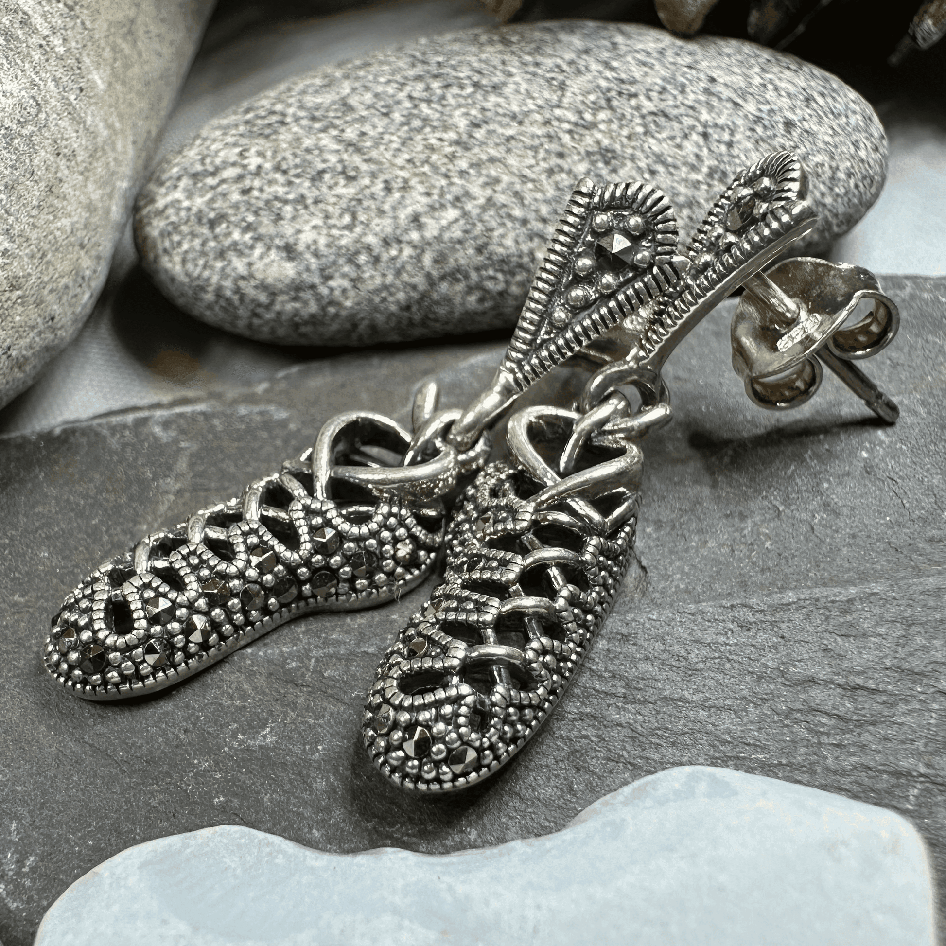 Marcasite Ghillies Irish Dance Earrings - 