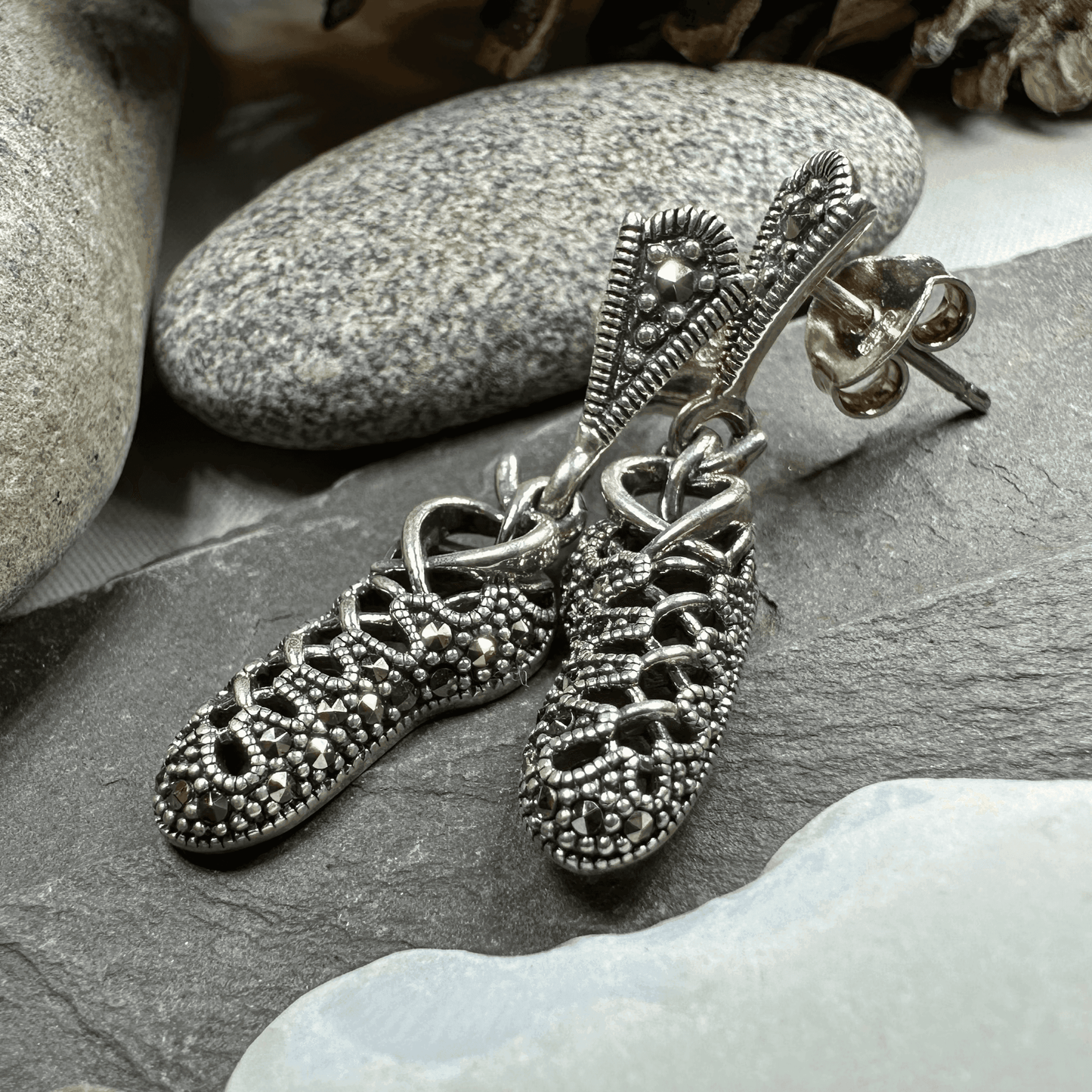 Marcasite Ghillies Irish Dance Earrings - 