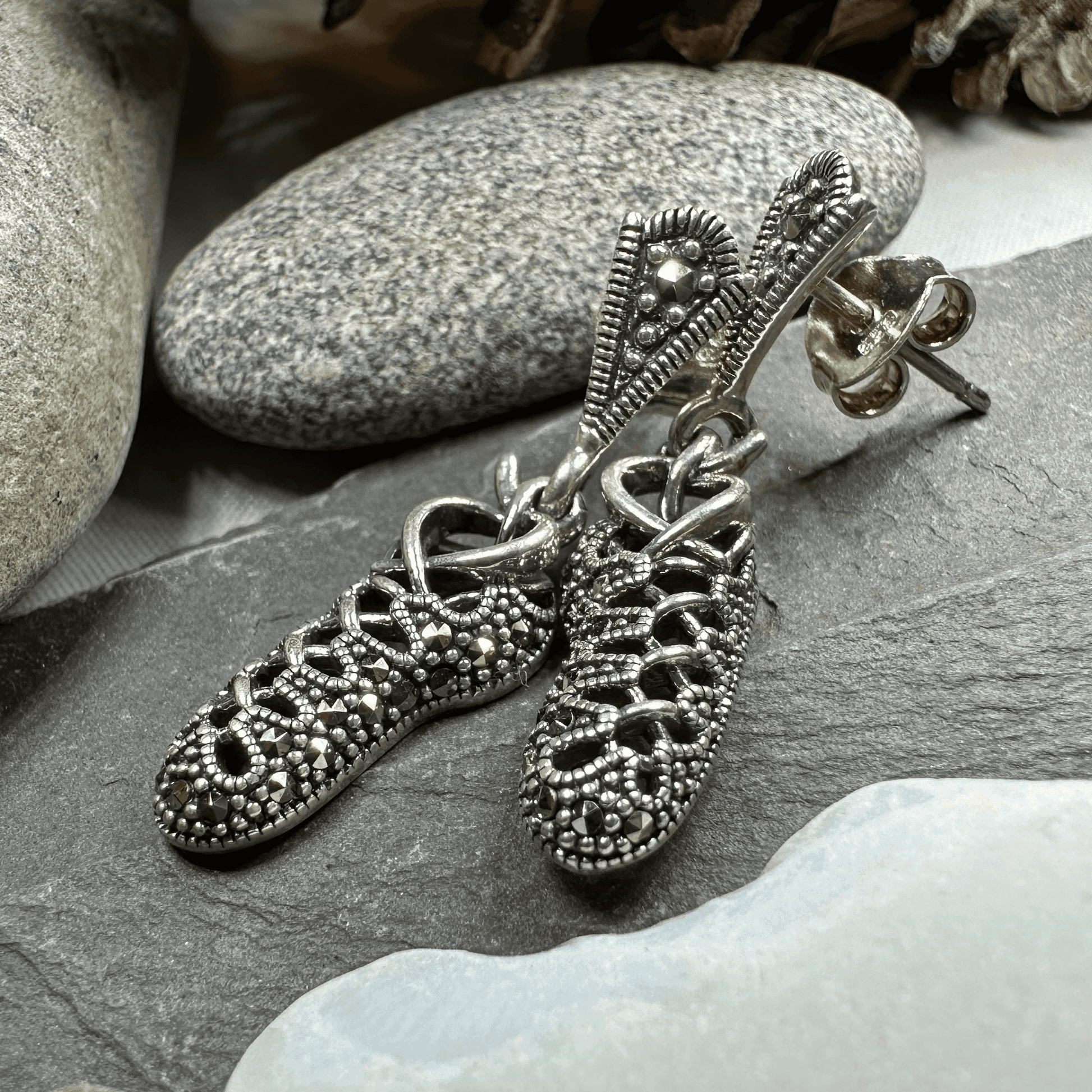 Marcasite Ghillies Irish Dance Earrings - 