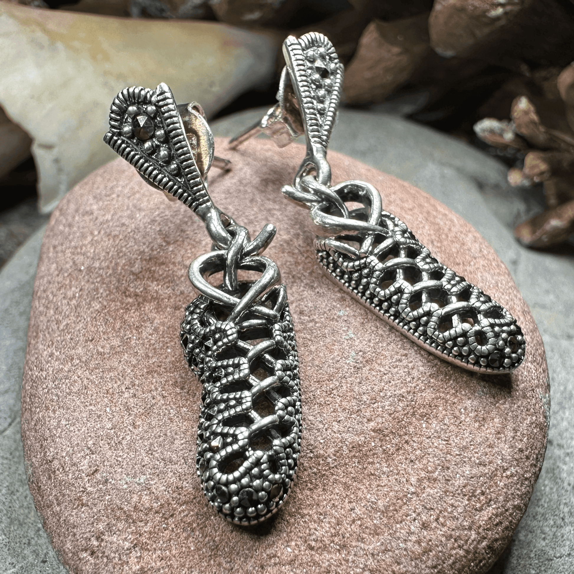 Marcasite Ghillies Irish Dance Earrings - 