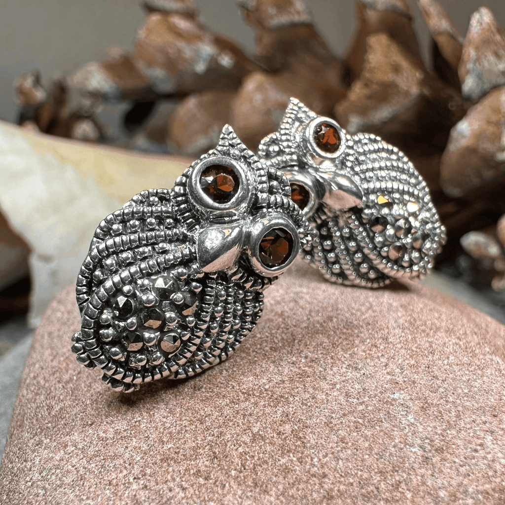 Owl Lover Marcasite Earrings - 