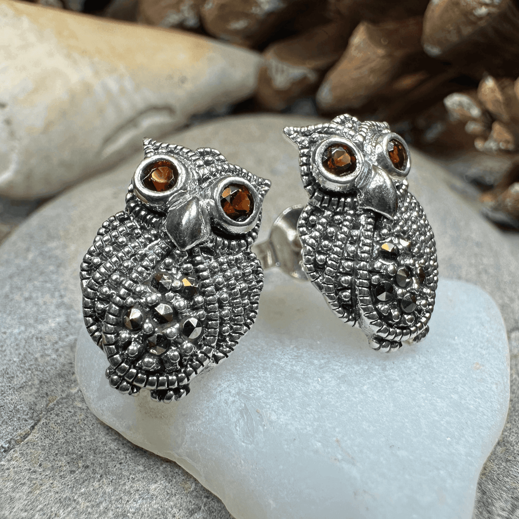 Owl Lover Marcasite Earrings - 