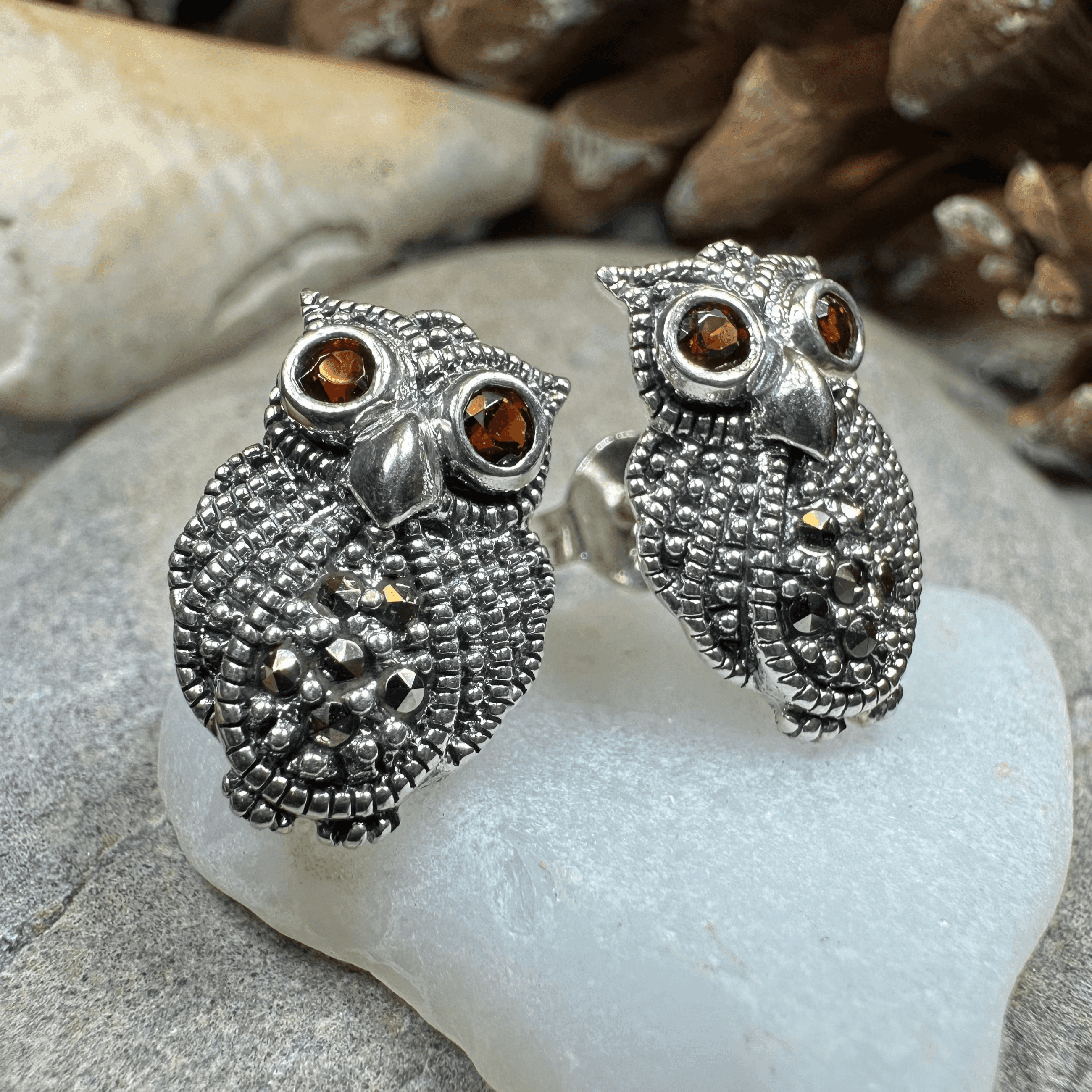 Owl Lover Marcasite Earrings - 