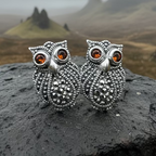 Owl Lover Marcasite Earrings